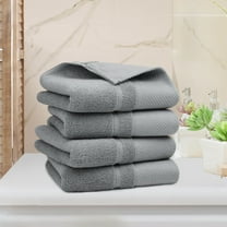 PiccoCasa 4 Pack 100% Cotton Hand Towel Set 14"x30",Soft and Absorbent Towels Gray