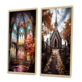 thumbnail image 3 of Designart « Glass Windows Church Stained wall decor II » Ensemble d'Art Mural Encadré pour Église, Ensemble de 2 - Ensemble d'Art Mural Encadré Spirituel Multicolore, Ensemble de 2, 3 of 6