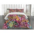 thumbnail image 3 of Ambesonne Leopard Print Quilted Bedspread Set 3 Pcs, Mottled Camo, Queen Size, Multicolor, 3 of 5