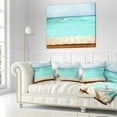 thumbnail image 3 of Designart Wooden Planks on Sea Background - Seascape Throw Pillow - 18x18, 3 of 5
