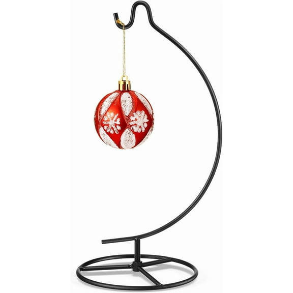 Lsupdaol Ornament Display Stand, Ornament Hanger Holder Glass Ball Air Plant Holder, Hanging Terrarium Stand for Christmas Wedding, Home Office Decor,10.43" H(Black)