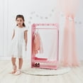 thumbnail image 2 of Teamson Kids Dress up Polka Dot Kids Wooden Clothes Rack Hanger Storage Pink, 2 of 10