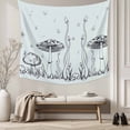 thumbnail image 5 of Mushroom Large Tapestry for Bedroom Wall Hanging Tapestry,Black Lines Botanical Butterfly Spring Floral Ceiling Backdrop Tapestries Poster Blanket Wall Decor for Teens Room Living Room 100" x 59", 5 of 8