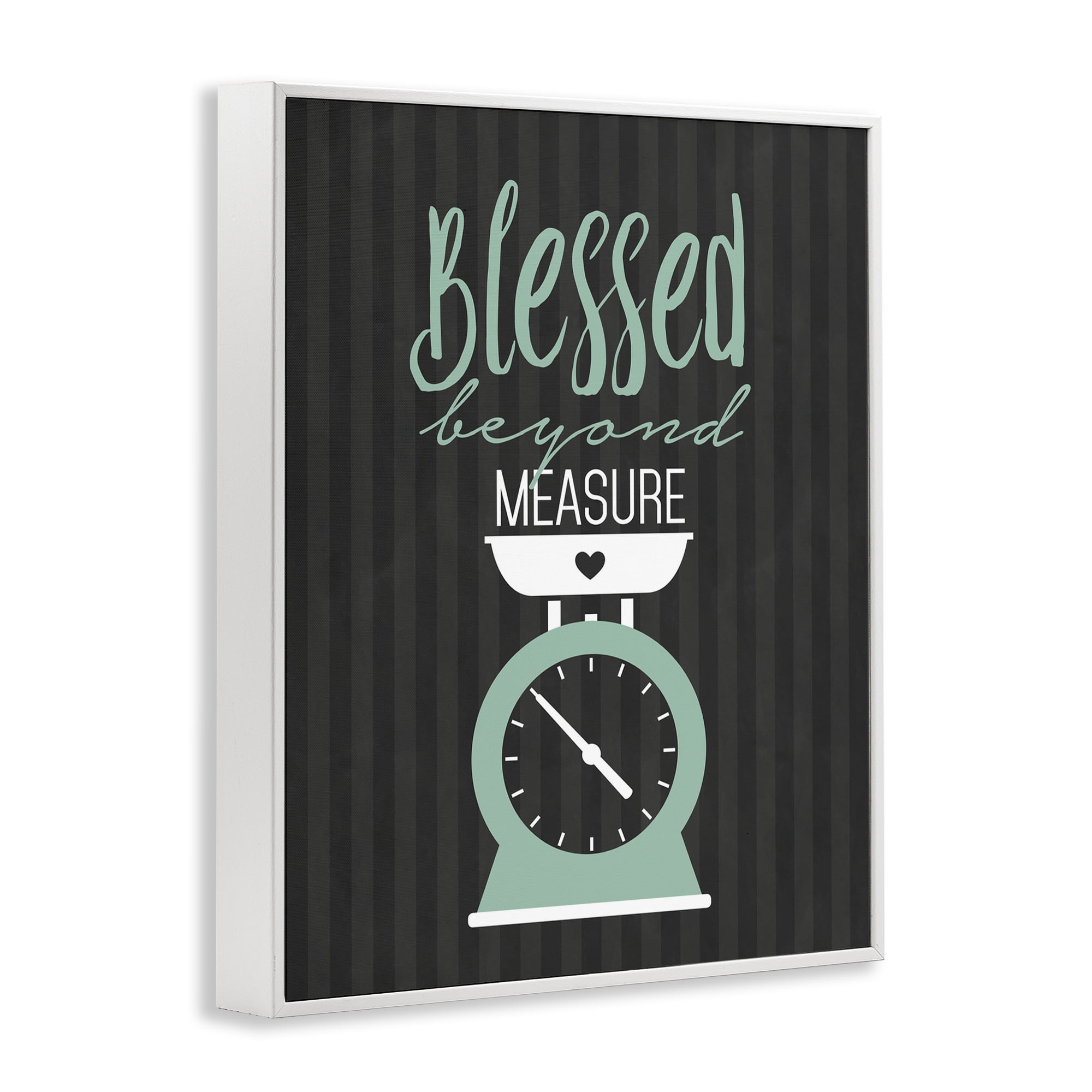 Blessed Beyond Measure Scale White Framed Giclee Art, design by Lettered and Lined