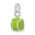thumbnail image 5 of 925 Sterling Silver Polished Green Enameled Tennis Ball Charm 15x8mm Wide Pendant Necklace for Women, 5 of 5