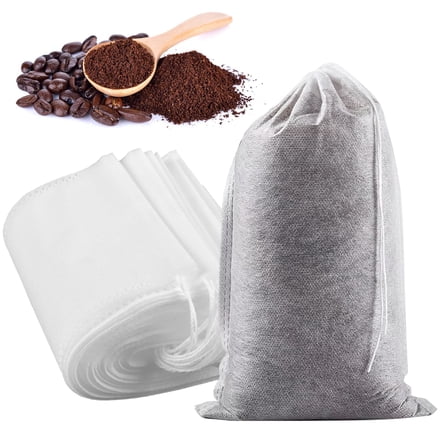 200pcs 4''x6'' Cold Brew Coffee Filter Bags, No Mess Disposable Filter Bag with Drawstring for Coffee Grounds & Ice Tea