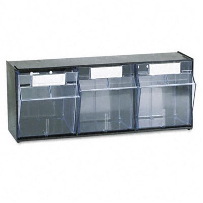 Tilt Bin Plastic Storage System Three Bins 235/8 x 73/4 x 91/2 Black