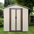 thumbnail image 5 of 5FT x 3FT Outdoor Storage Shed with Apex Roof, White & Brown, Aluminum Frame, 5 of 8