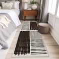 thumbnail image 4 of Runner Rug 2'x6', Black Striped Washable Non-Slip Hallway Runner Rugs, Farmhouse Stripes Modern Abstract Art Bedside Rugs Floor Mats Carpet Runners for Kitchen Bathroom Laundry Room, 4 of 8