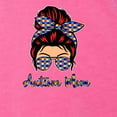 thumbnail image 2 of Autism Awareness Mom Life Messy Hair Bun | Cool Support Neon Print Bandana Mother's Day Tri-Blend Racerback Tank Top, Vintage Pink, Large, 2 of 5