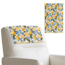 TSOVTHRID Lemon Floral Leaf Print Sofa Headrest Cover Non Slip Headrest Protector for Recline Chair PU Leather Head Protector Cover for Living Room,Office Chair,17x27in, 3 Pieces