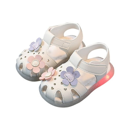 

Tengma Toddler Sandals Little Kid Girl Sandals Cute Open Toe Dress Sandals Summer Shoes Princess Shoes Adjustable Girl Sandals Kid Shoes （White Size: 20）