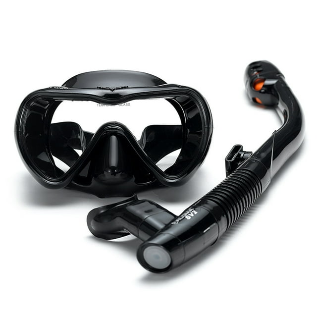 Ensemble de Plongée Étanche - Lunettes de Plongée avec Tube de Plongée pour Plongée en Apnée Noir