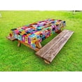 thumbnail image 1 of Abstract Outdoor Tablecloth, Colored Alphabet Letters Pattern Education School Puzzle Children Graphic Print, Decorative Washable Fabric Picnic Table Cloth, 58 X 84 Inches,Multicolor, by Ambesonne, 1 of 2