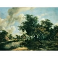 thumbnail image 3 of Meindert Hobbema 18x14 Black Modern Framed Museum Art Print Titled - A Stormy Landscape (1663 - 1665), 3 of 5