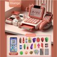 thumbnail image 4 of Tignapoo Interactive Coral Pink Multilingual Cash Register Toy Set with Realistic Shopping Accessories for Kids Aged 3+, 4 of 6