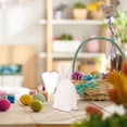 thumbnail image 4 of Ympkerial Bunny Decor Set Resin Easter Figurines Pastel Flocked Rabbit Statues Spring Table Centerpieces for Farmhouse Home Office, 4 of 7