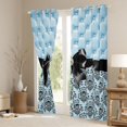 thumbnail image 3 of Manfei Retro Damask Baroque Blackout Curtains,Black Dreamy Bowknot Window Curtains Pack of 2 (38x45 Each), 3 of 6