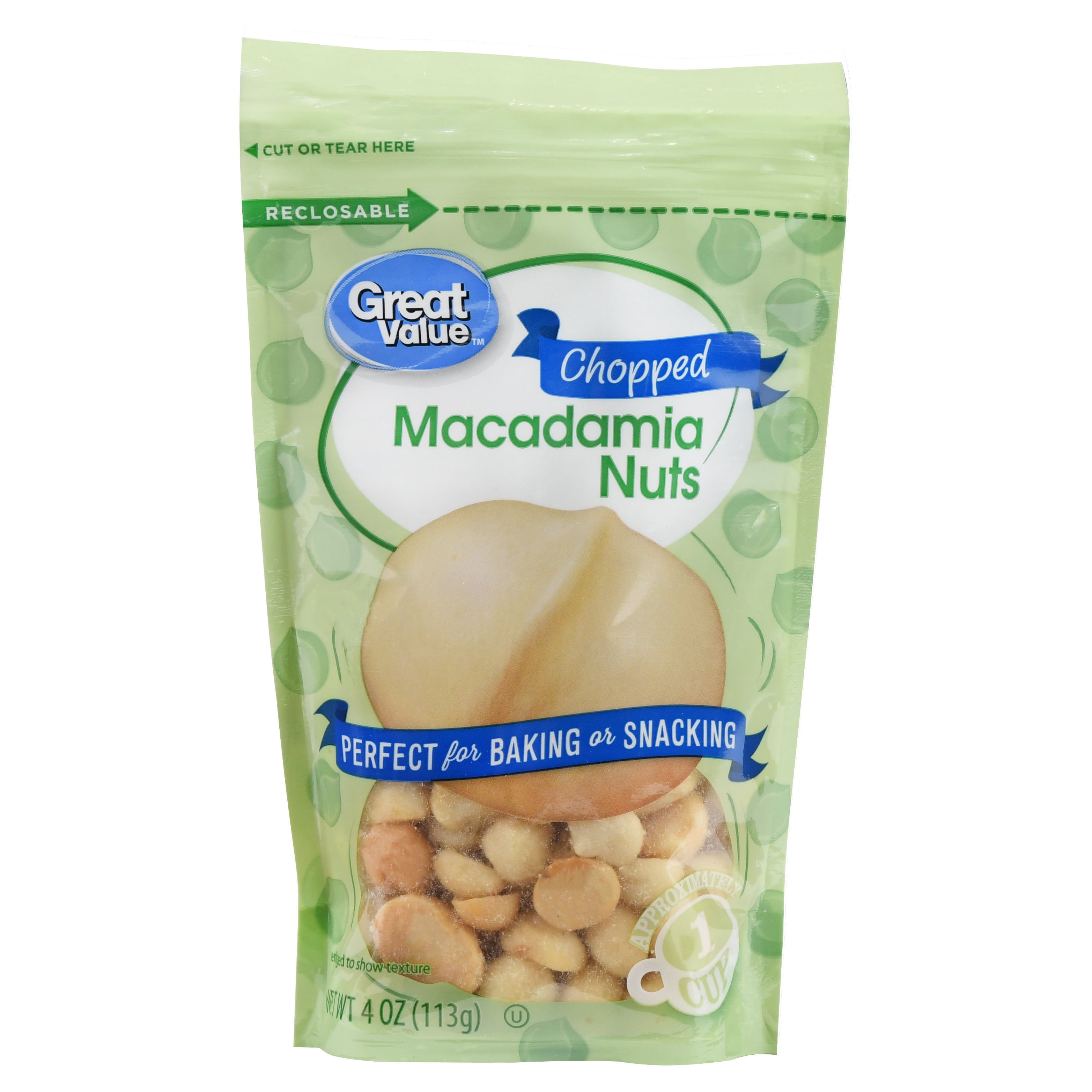 Great Value Chopped Macadamia Nuts, 4 oz