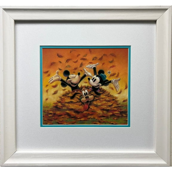 Disney "Mickey in Autumn" Litho CUSTOM FRAMED Generic