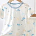 thumbnail image 3 of Cathalem Boys Girls Pajama Set Toddler Kids Viscose from Bamboo Pajamas Short Sleeve Pjs Snug Sleepwear Light Blue 7-8 Years, 3 of 3