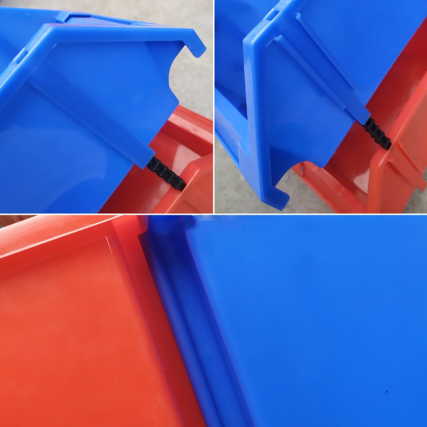 Yellow 2 Pcs Garage Storage Tool Bin Plastic Hanging Stacking Stackable Organizer Storage Rack for Hardware Tools Organization Workshop Parts 13.5 x 7.8 x 5.5 Inch