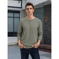thumbnail image 4 of GIRUNS Men's Long Sleeve Waffle Henley Casual Henley T-shirts for Men, 4 of 6