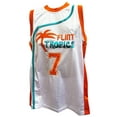 thumbnail image 5 of Coffee Black #7 Flint Tropics White Basketball Jersey - Mens Medium, 5 of 8