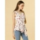 thumbnail image 4 of Top peplum envolvente con dobladillo asimétrico en la cintura con cuello en V sin mangas para mujerFlor Rojo S, 4 of 6