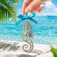 thumbnail image 2 of Feledorashia Handmade Sea Glass Ocean Ornament, Hand Silver Wire Wrapped Sea Glass Natural Beach Decor, Valentine's Day, Xmas Holiday Gift For Him Or Her, 2 of 5