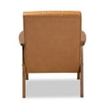 thumbnail image 5 of Baxton Studio Nikko Mid-century Modern Tan Faux Leather Upholstered and Walnut Brown finished Wood Lounge Chair, 5 of 9