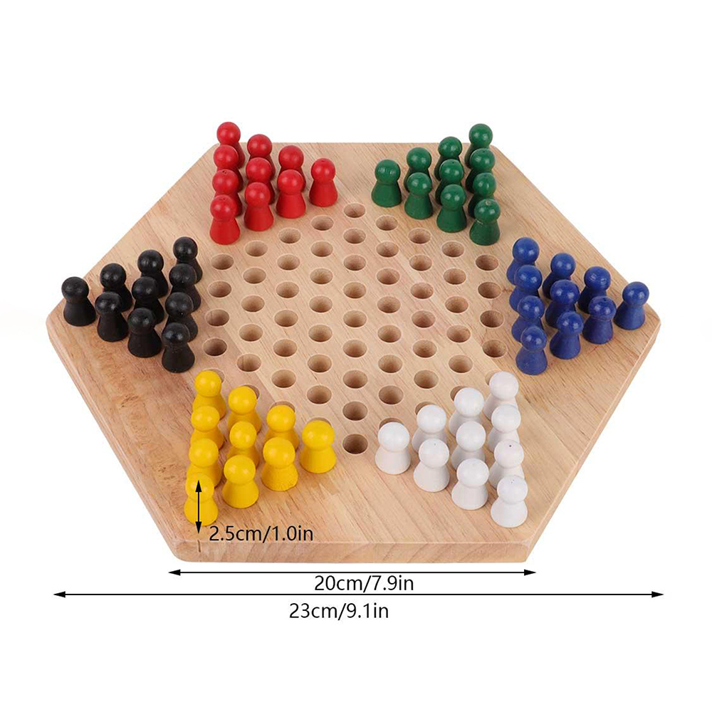 Toma Hexagon Board Game Educational Table Game Chess Halma Chess Game Preschool Strategy Chess Game with Honeycomb Board 60 Chess Pieces 6 Colors for Kids Kindergarten Children - image 5 of 10