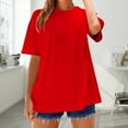 thumbnail image 5 of Women's Short Sleeve T-shirt Women'S Loose And Comfortable Oversized Trendy T Shirt Top,Red Women's Short sleeve T-shirt S, 5 of 9