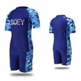 thumbnail image 6 of YunPes Children's Swimming Swimsuit Summer Swimsuit Short Sleeved Split Swimsuit Swimming Cap Three Piece Set Boy Swim Suit Size 14, 6 of 9