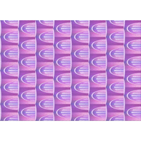 Ahgly Company Indoor Rectangle Patterned Violet Purple Area Rugs, 8' x 10'