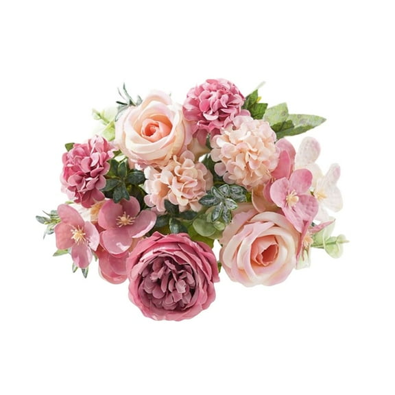 7 artificial peony rose hydrangea bridal bouquet home party wedding decoration