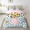 thumbnail image 2 of Manfei Colorful Butterfly 7 Pieces Bedding Comforter Set,Floral Sunflower Full Bedding Set Lightweight,Cow Print Fitted Sheet Flat Sheet,Lightweight Cartoon Room Decoration,Reversible, 2 of 7