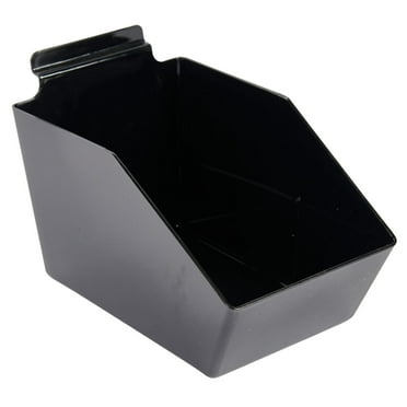 SSWBasics Black Plastic Slat Wall Accessory Dump Bin Set of 2 - 6” X 5 ½” X 9 ½” Slat Wall Accessories  Durable Slatwall Bins for Efficient Storage and Organization
