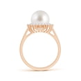 thumbnail image 2 of ANGARA South Sea Cultured Pearl Ring with Floral Halo in 14K Rose Gold for Women | June Birthstone, Birthday, Anniversary, Jewelry Gift for Women | Pearl Ring, 2 of 8