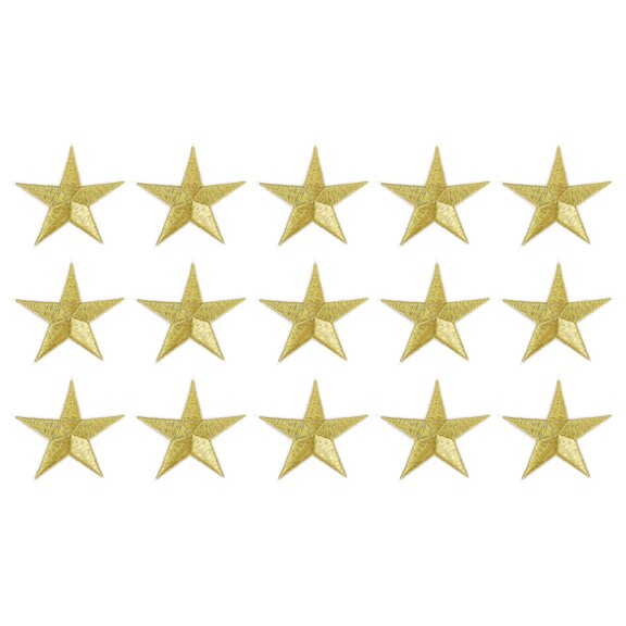 Uxcell 15Pack Iron on Star Patches, Sew on Star Embroidered Patches, DIY Applique Repair Patch for Crafts, 70mm Gold Yellow
