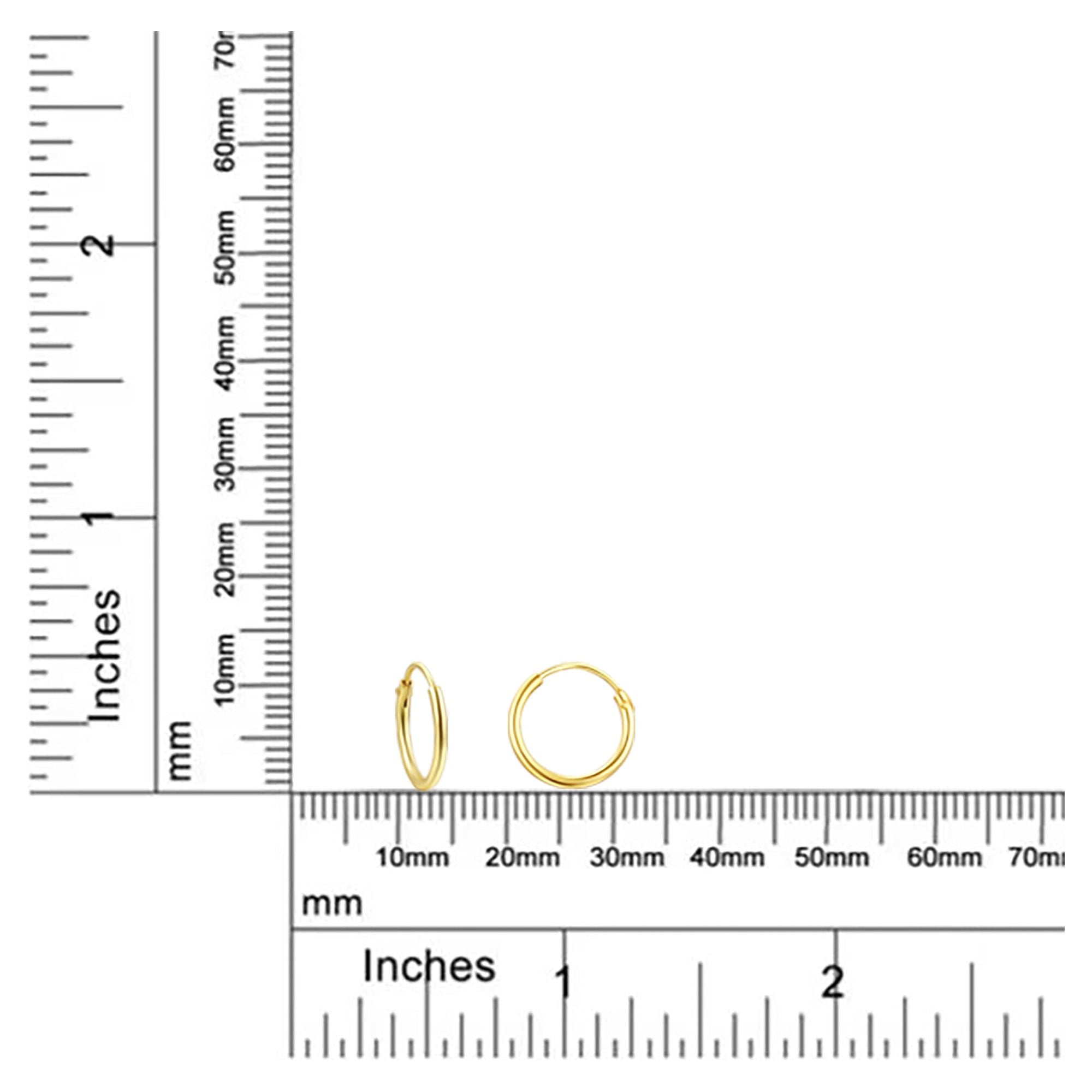 Brilliance Fine Jewelry 3 Tone Hoop Earring Set in 14K Rose Gold/Gold Plated Sterling Silver 12MM