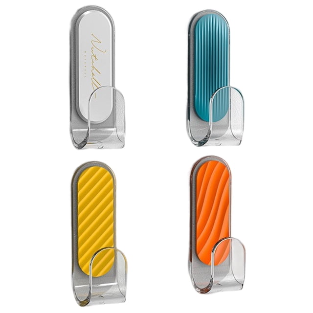 LCXmlly Seamless Hooks 4Pcs Wall Racks Punch free Wall Mounted Strong Adhesion proof High Load bearing Organization Waterproof Kitchen Storage