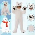 thumbnail image 2 of Likimi Toddler Boys Girls Jumpsuits Long Sleeve Cartoon Bear Shaped Hooded Fashionable Comfort Outfits With Zipper Size 5-6 Years White, 2 of 9