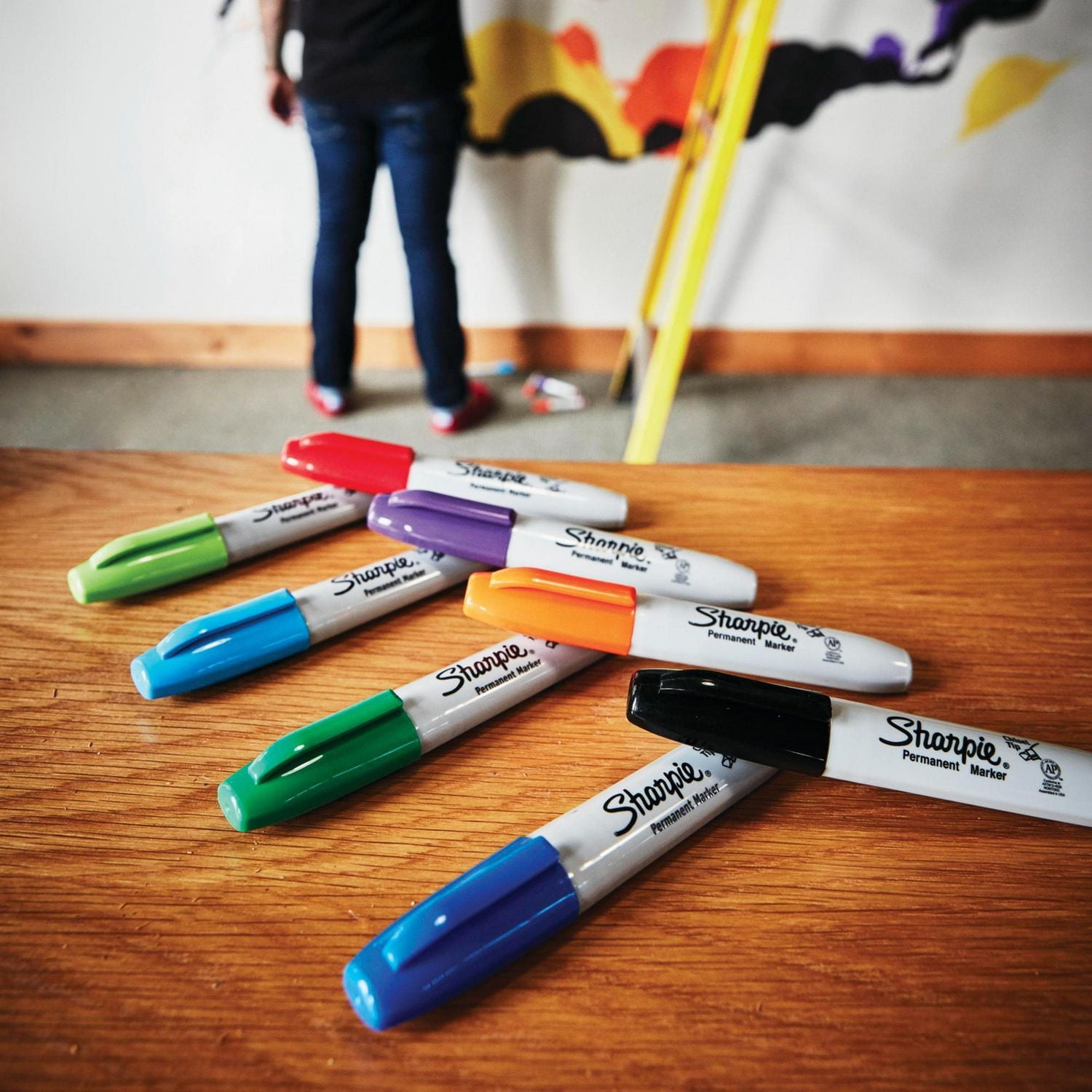 Sharpie Permanent Markers, Chisel Tip, Black, 4 Count