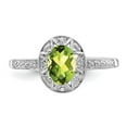 thumbnail image 3 of Sterling Silver Rhodium-plated Diamond & Peridot Ring, 3 of 4