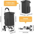 thumbnail image 2 of 2 in 1 Shopping Cart for Groceries, 110 lbs Grocery Cart on Wheels, Foldable Shopping Cart with 6 Wheels, Load-Bearing Hand Truck with Black Waterproof Bag for Shopping, Camping, Garden, 2 of 15