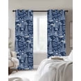 thumbnail image 4 of Navy Blue Garden Blackout Curtains for Bedroom Living Room Darkening Curtains 54 Inch Long Modern Art Building Trees Landscape Short Curtain for Small Window Treatment Grommet Drapes 52"x54"x2, 4 of 9