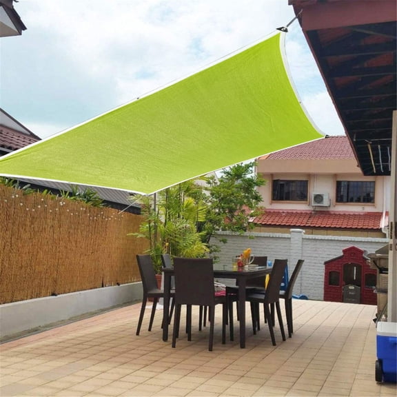 Realhomelove Waterproof Sun Shade Sail 6.6' x 9.8', UV Block Outdoor Rectangle Shade Canopy Awning for Patio Garden Lawn Backyard Deck, Green