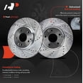 thumbnail image 2 of A-Premium 13 inch (330mm) Front Drilled and Slotted Disc Brake Rotors Compatible with Select Mercedes-Benz, Chrysler Models - C240/C280/C320/C350/E300/E320/SLK280/CLK350/Crossfire, 2 of 8