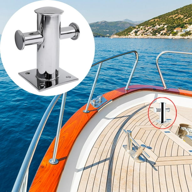 Heavy Duty - 304 Stainless Steel - Single Cross Mooring Bollard Cleats -  With Base Plate - For Marine Boat Replacement Replace 1 
